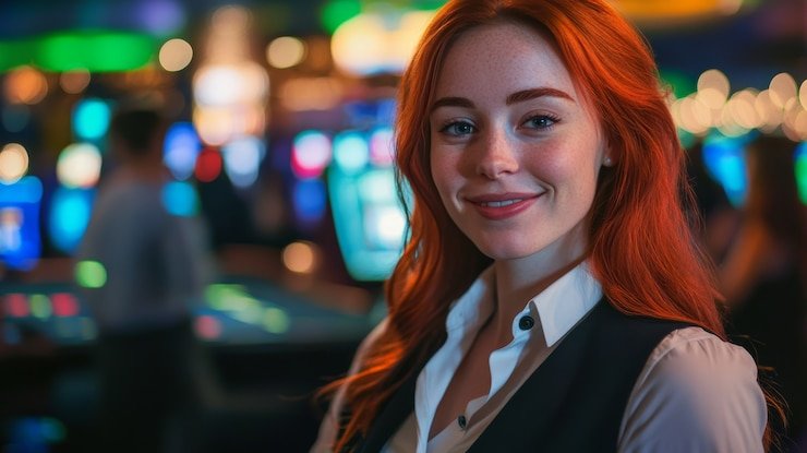 Antarmuka Boom City dengan meja blackjack langsung